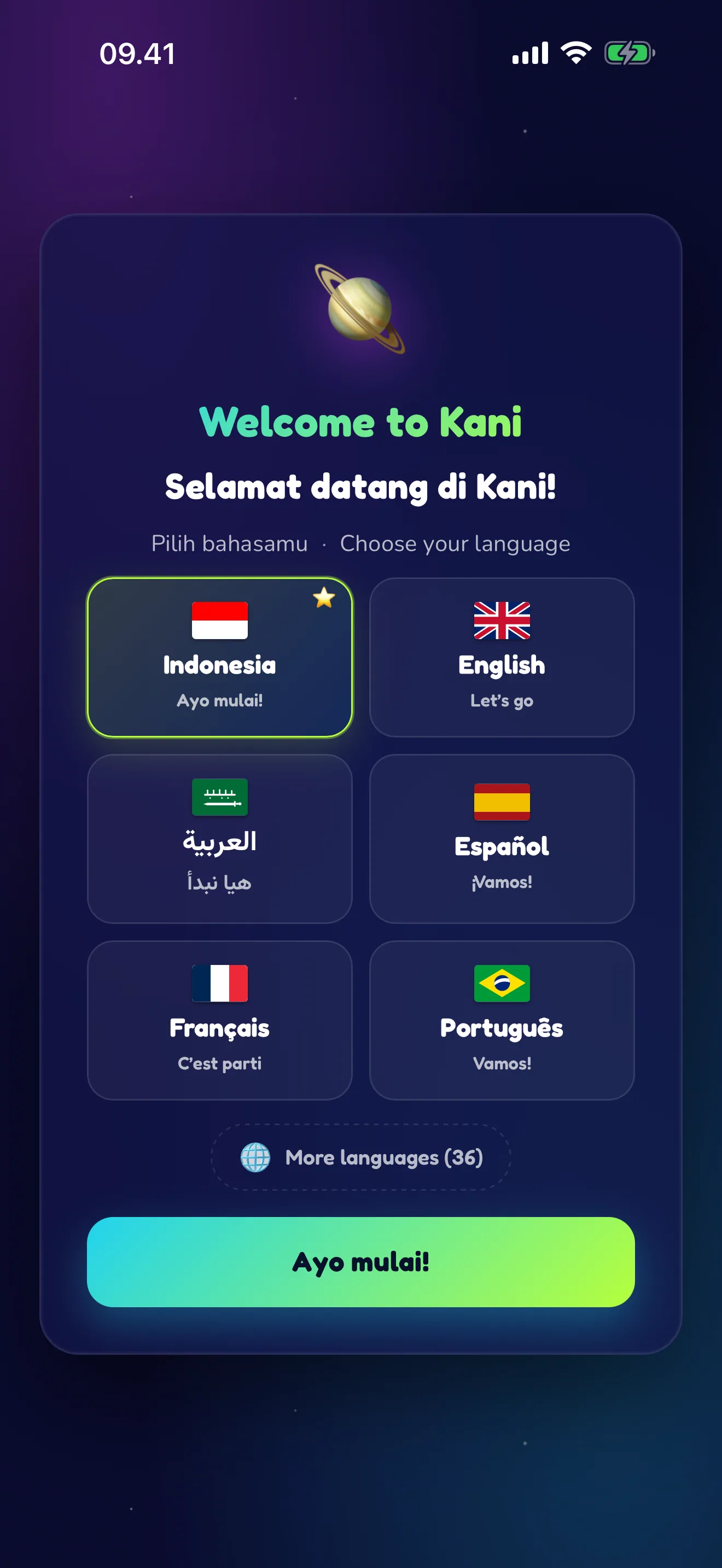 Sambutan saat pertama dibuka — kenalan dengan Kani.