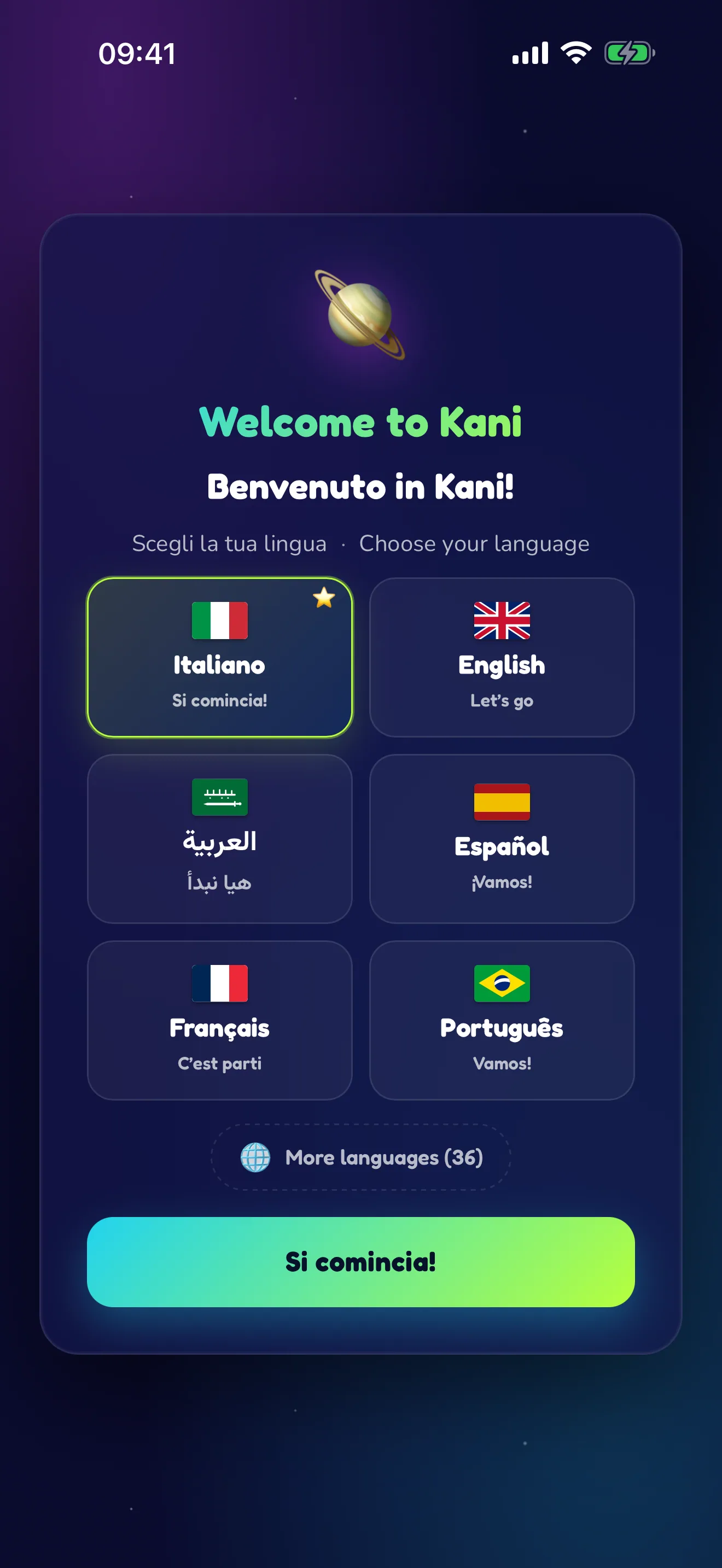 Il benvenuto al primo avvio — conosci Kani.
