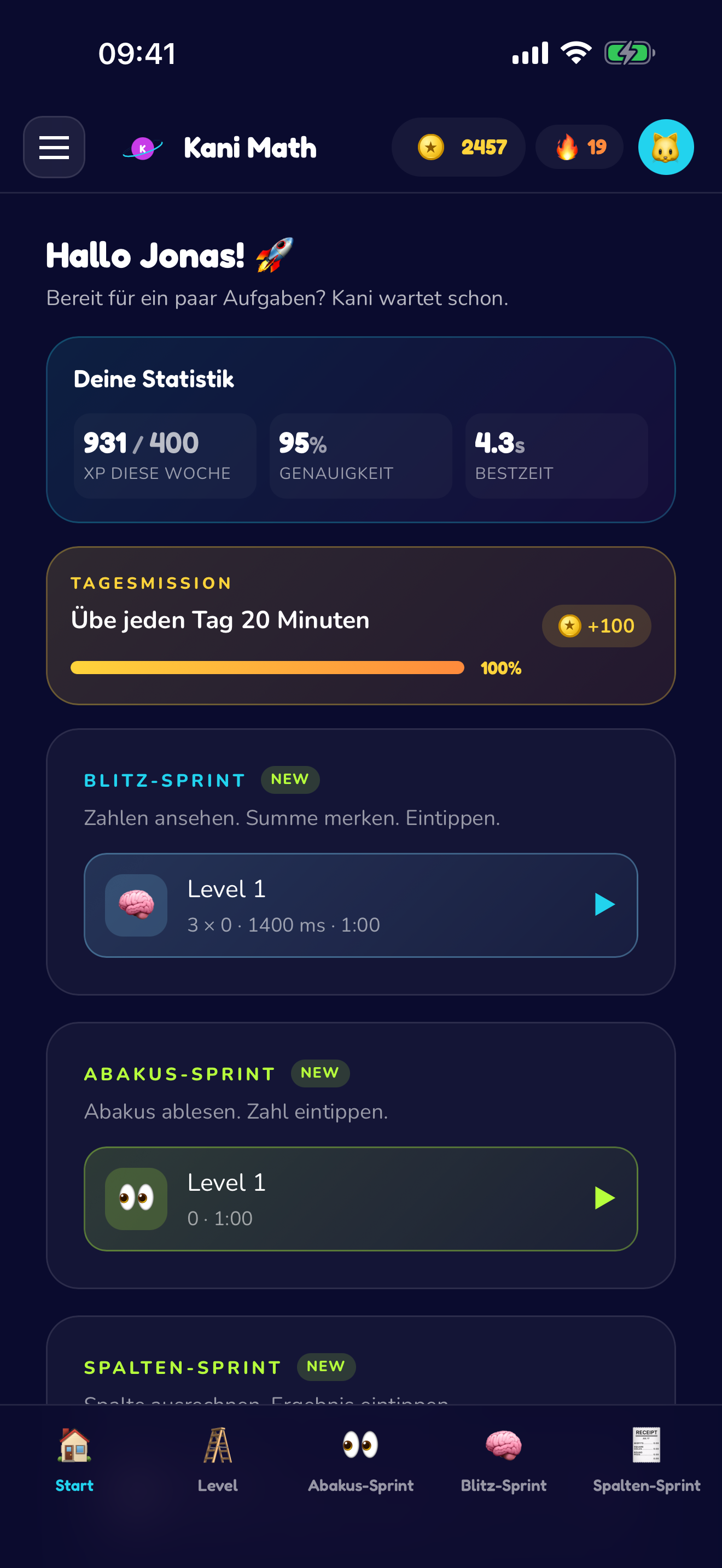 Tagesmissionen, Münzen, Serie, ELO.