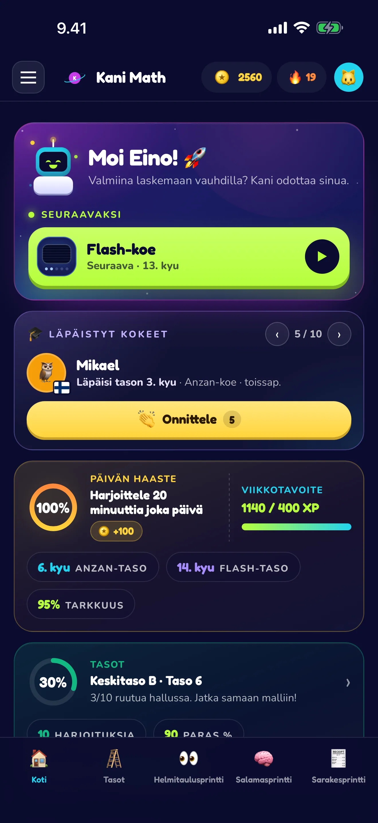 Päivän haasteet, kolikot, putki ja ELO.