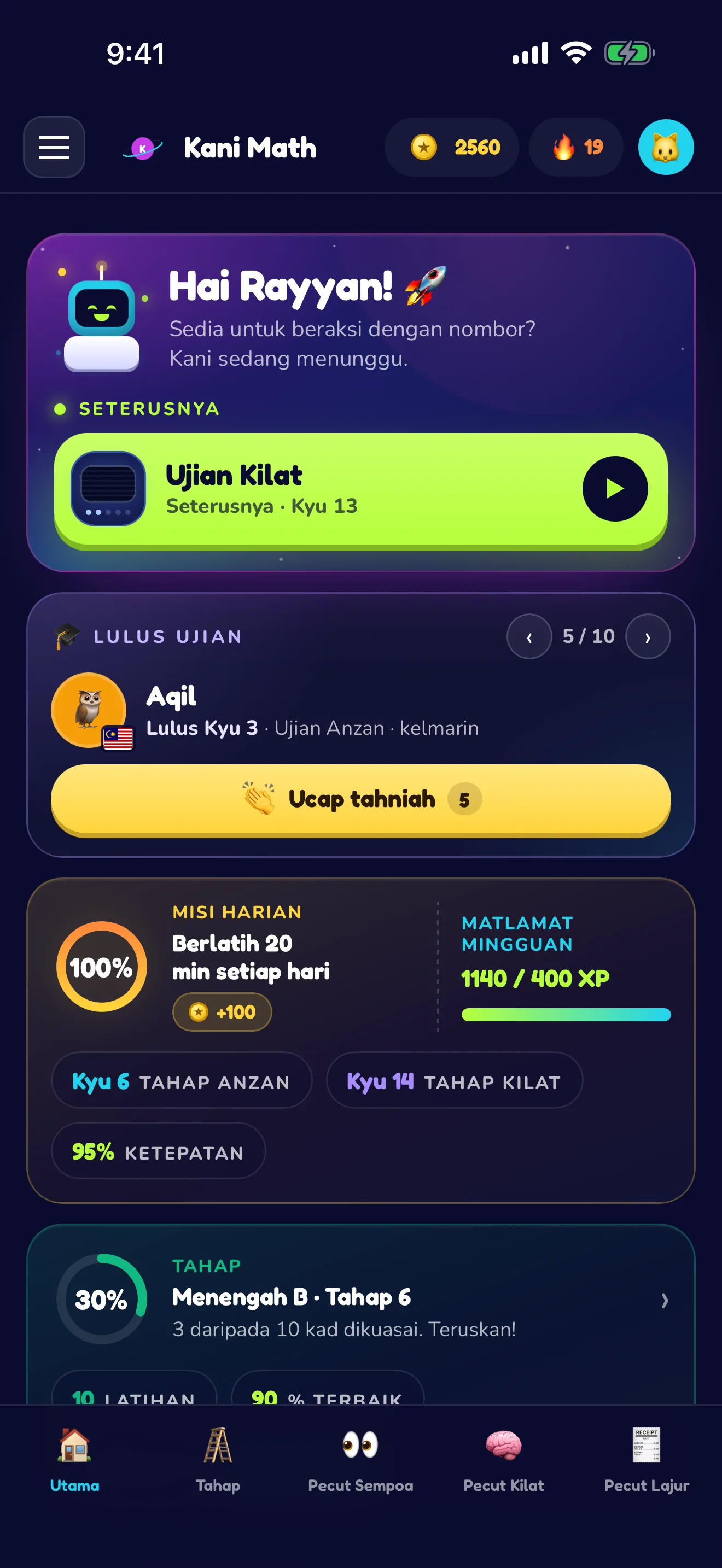 Misi harian, syiling, rentetan, ELO.