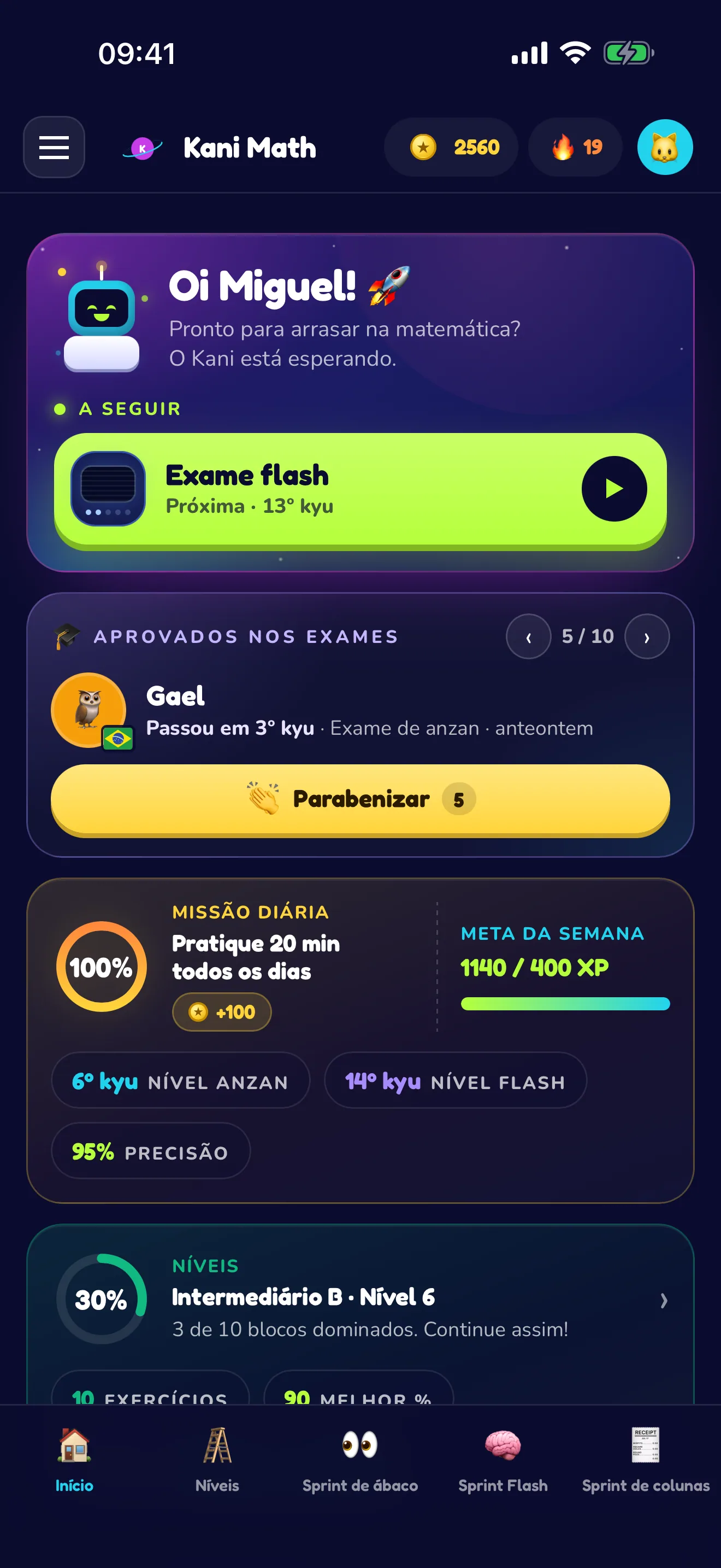 Missões diárias, moedas, sequência, ELO.