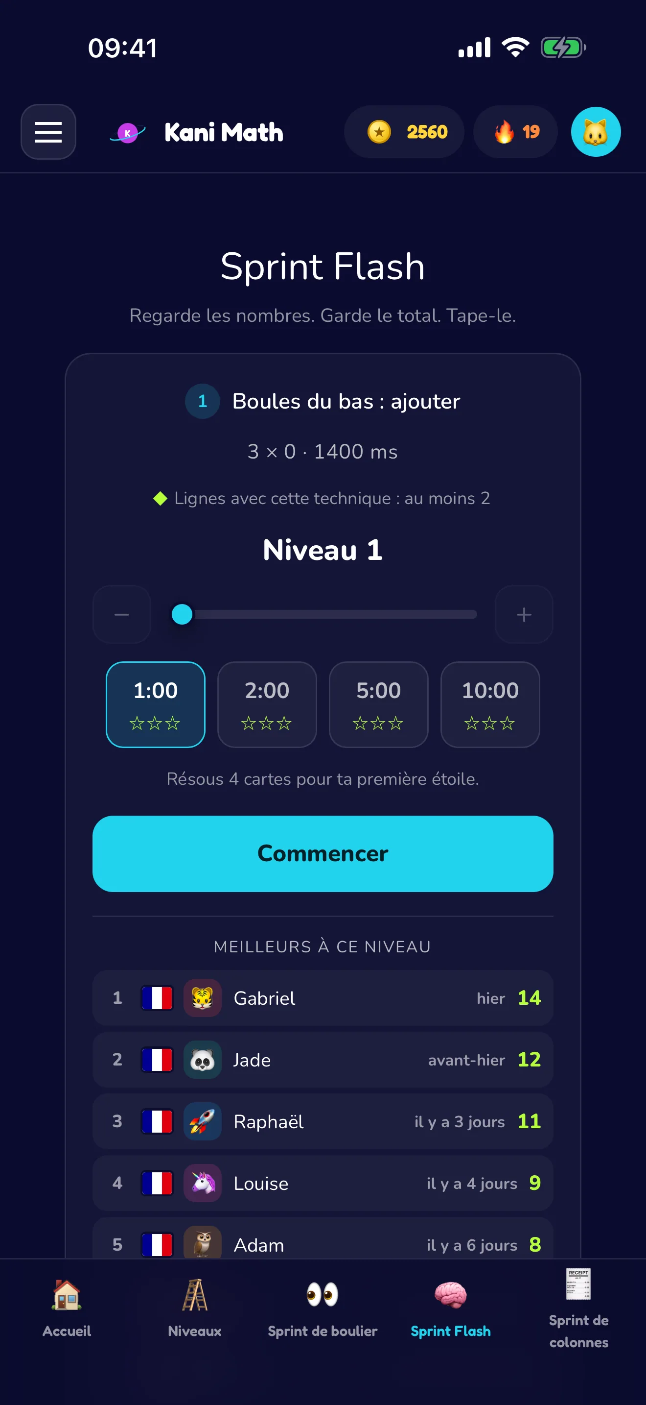 Sprint Flash — retenez le total, tapez-le.