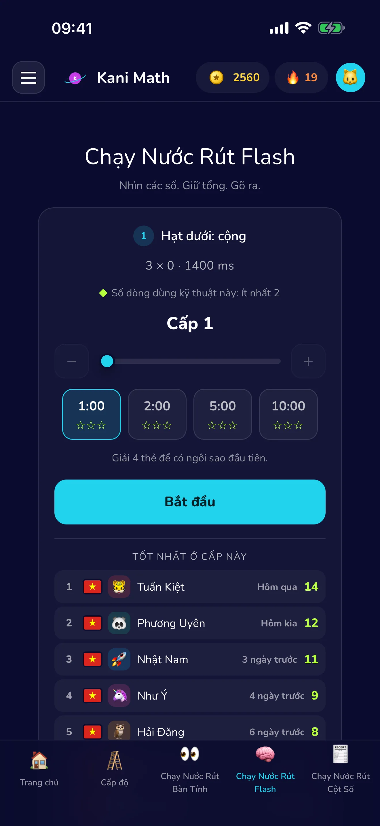 Chạy Nước Rút Flash — nhớ tổng rồi gõ ra.