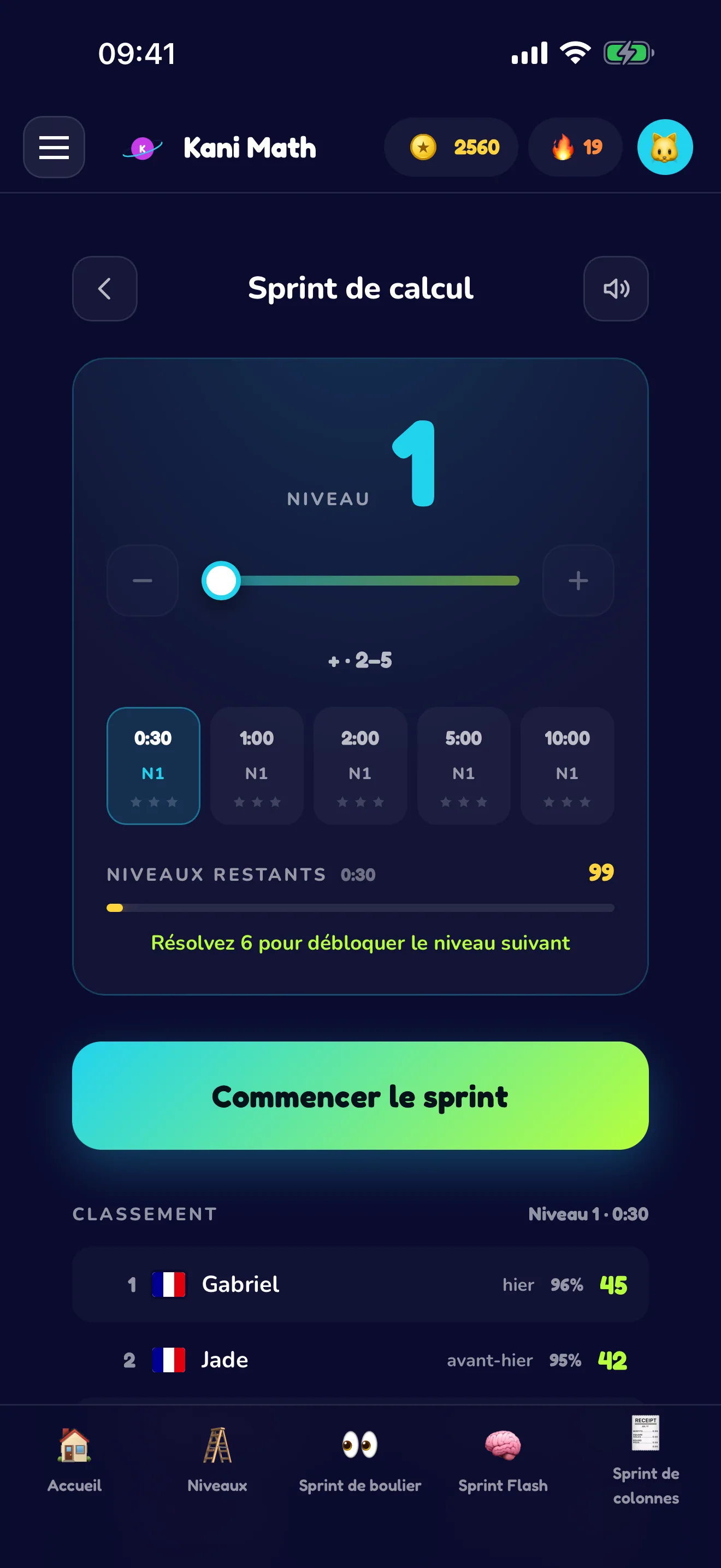 Sprint de calcul — résolvez contre la montre.