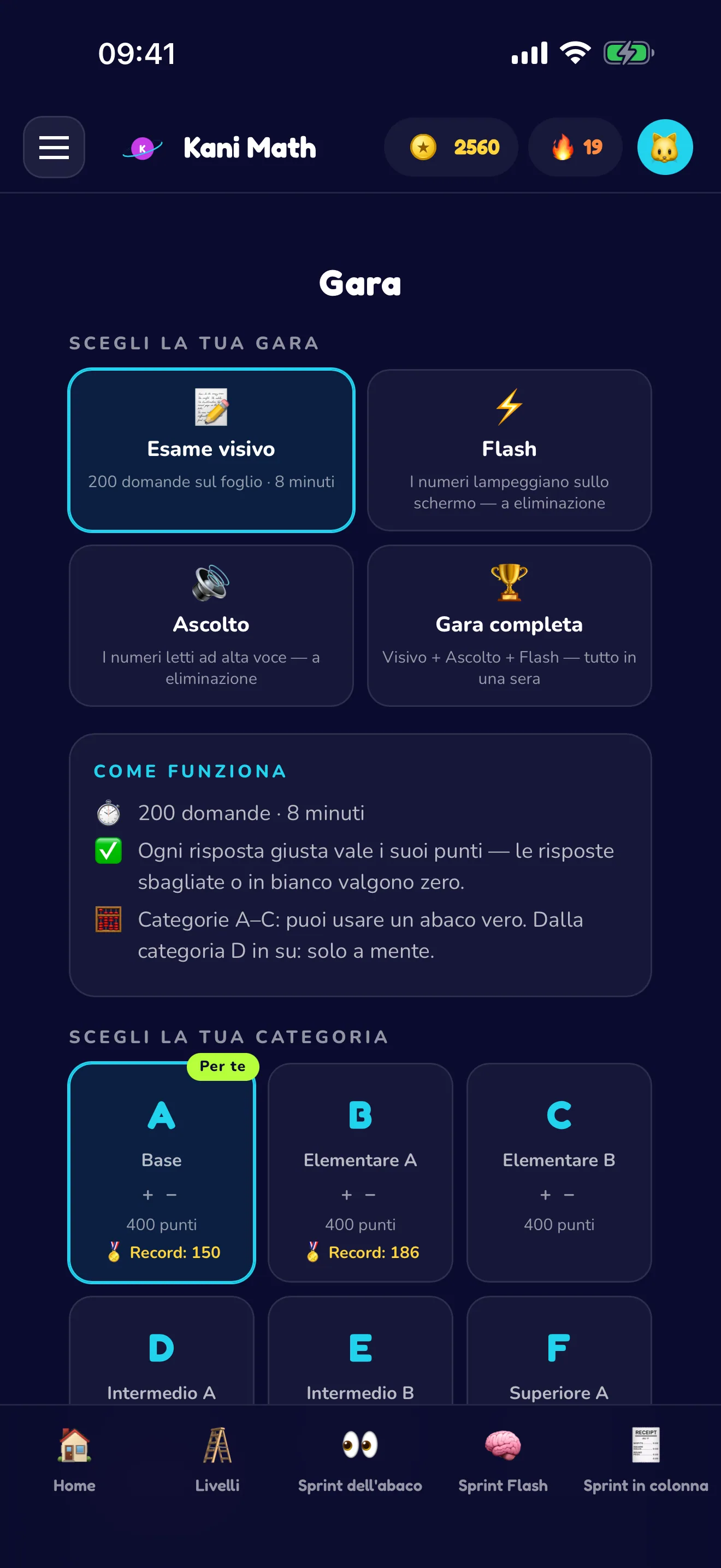 Allenati come in una vera gara di abaco.