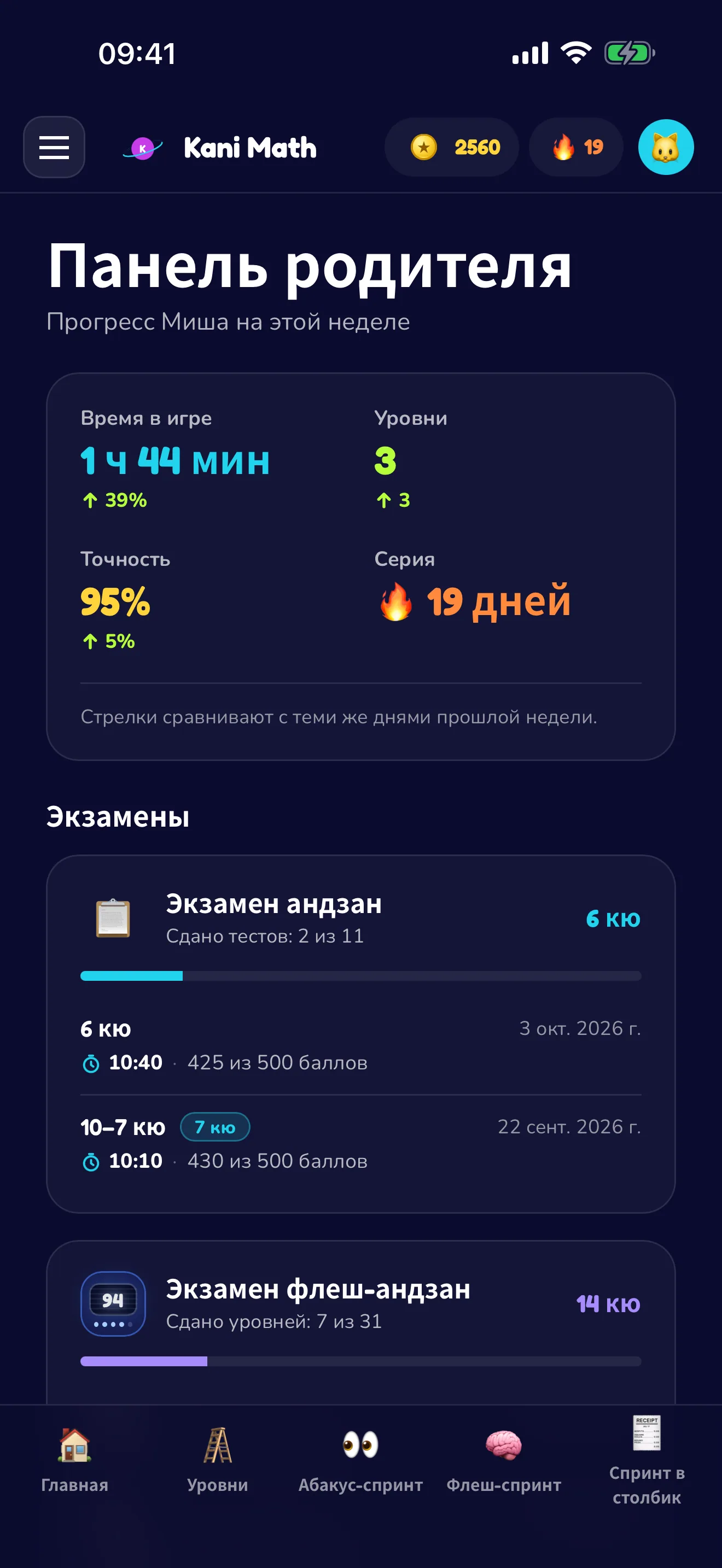 Обзор прогресса за неделю для родителей.